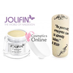 Gel UV Jolifin cu sclipici Goldy Glitter 5 ml + 1 Pigment Oglinda Cadou